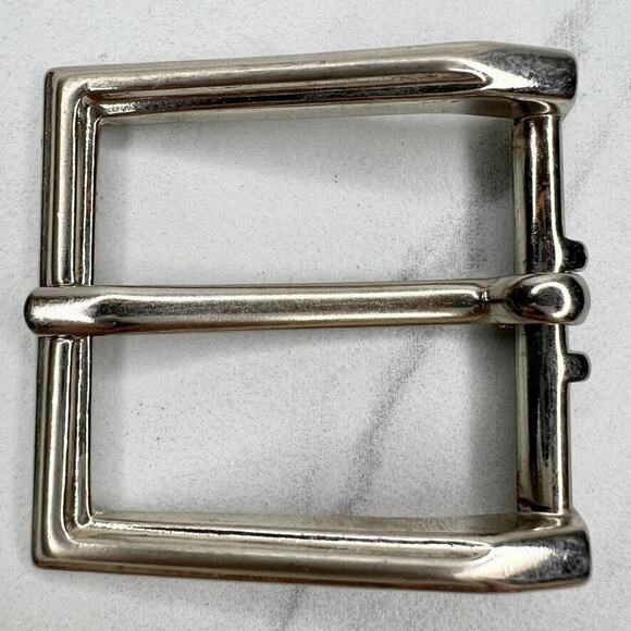 Silver Tone Simple Basic Belt Buckle - Picture 1 of 10